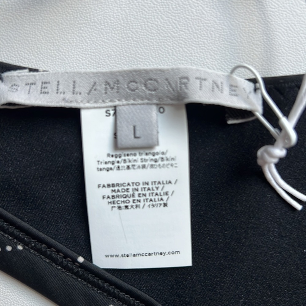 Stella McCartney Black and White Logo Triangle Bikini Top | NWT Size L - Picture 11 of 12